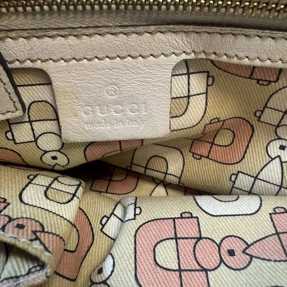 GUCCI GG Beige Canvas Jolicouer Mini Tote Bag With Starfish Charm